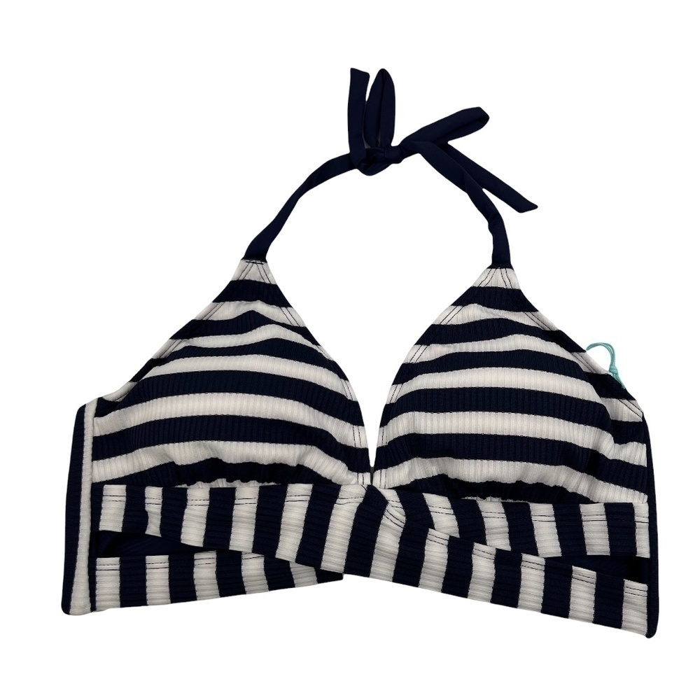 NWT Kona Sol Navy White Stripe Bikini Top Size Medium Women’s